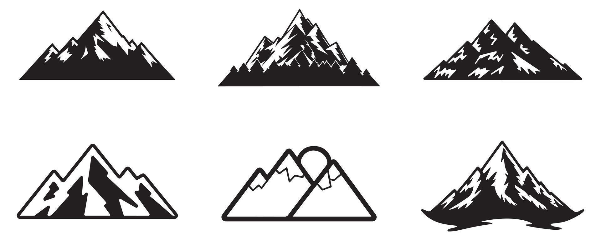 montaña conjunto vector diseño en blanco antecedentes ilustración