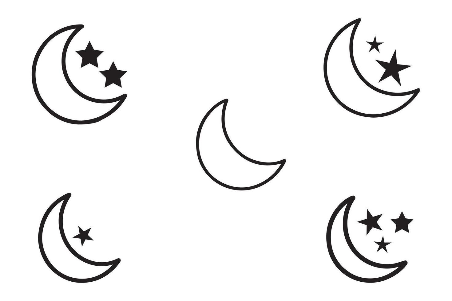 Moon Set Vector Design On White Background illustration