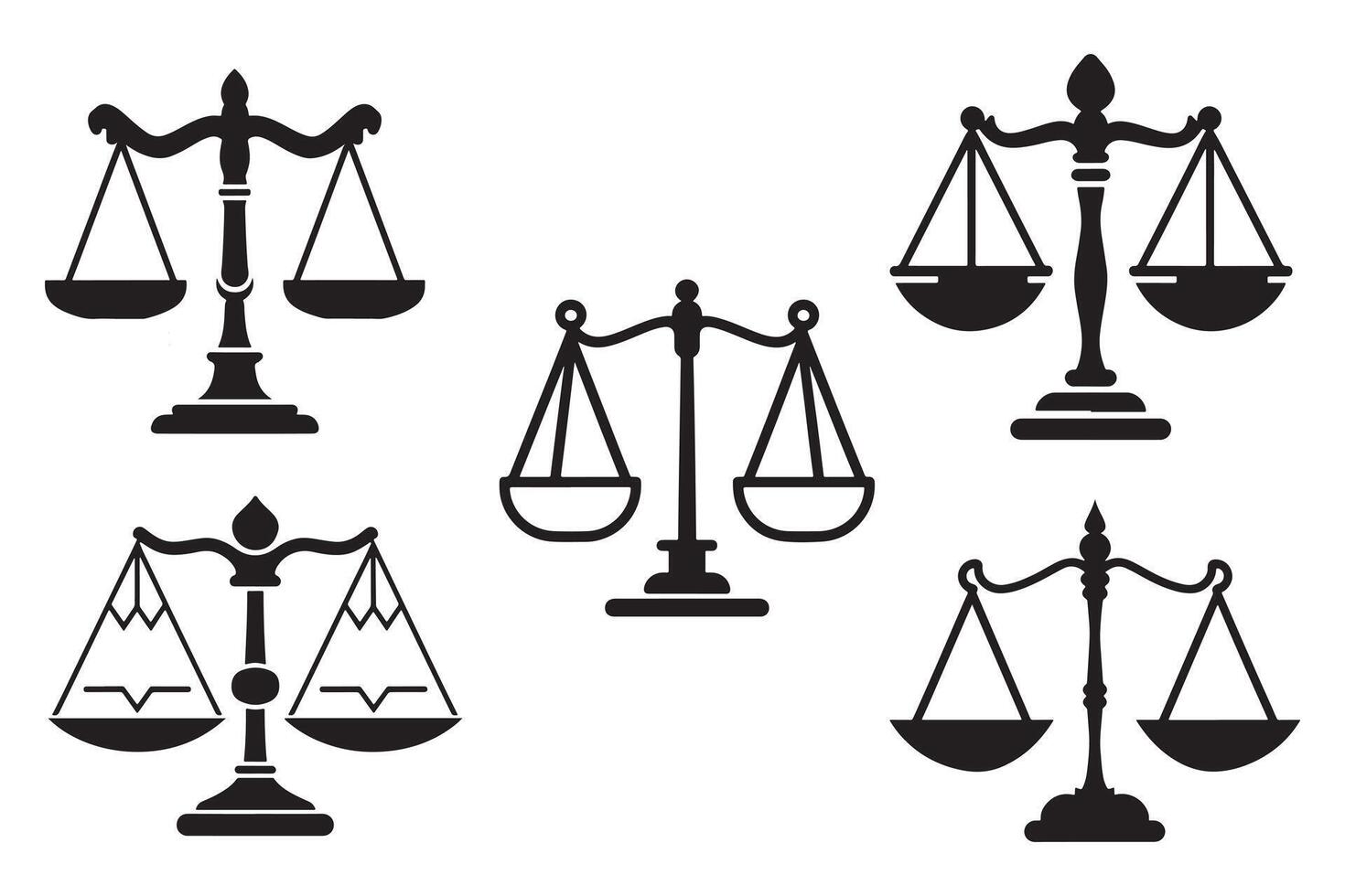 Justice Law Set Vector Design On White Background illustration