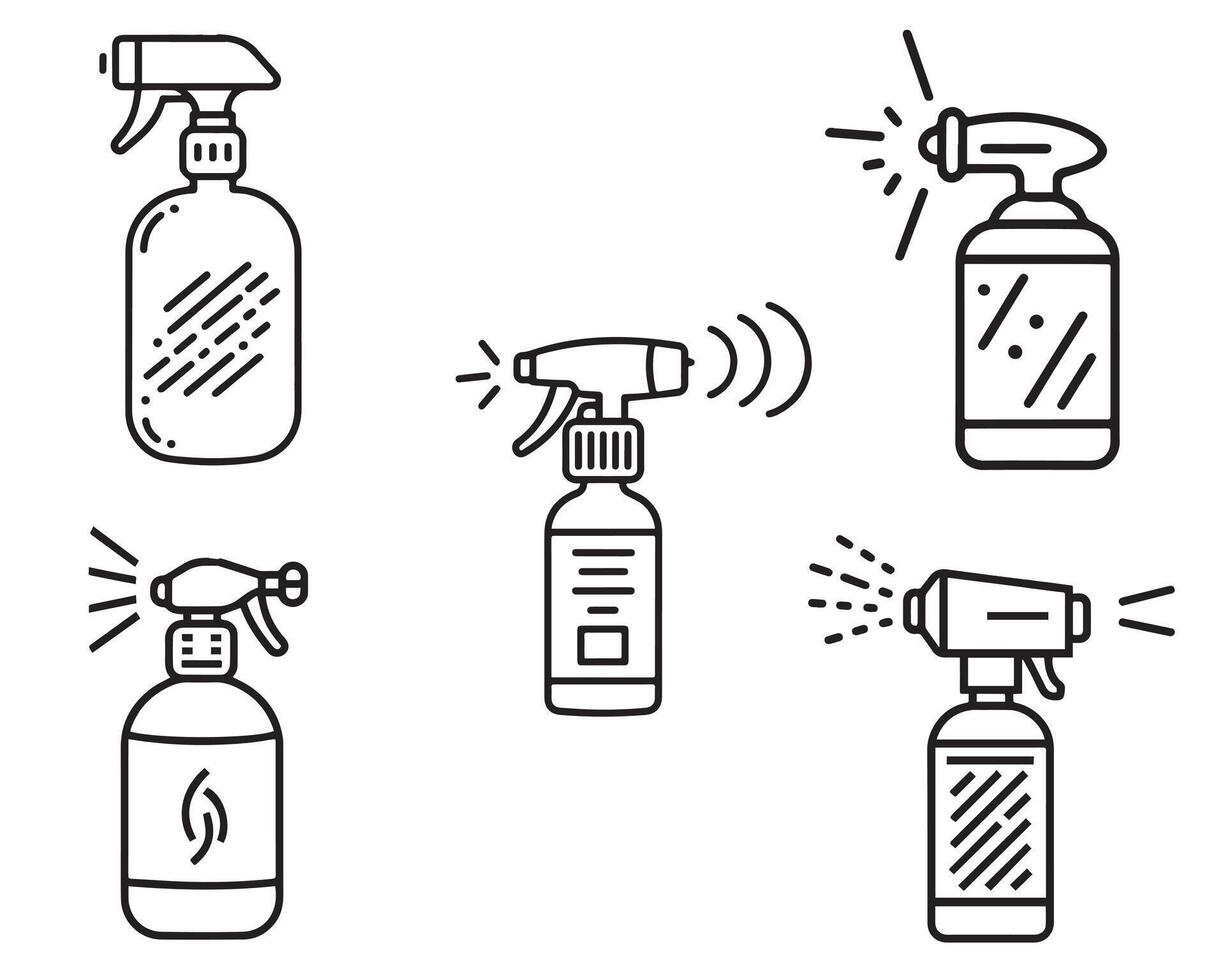 Spray disinfection set vector on white background illustration