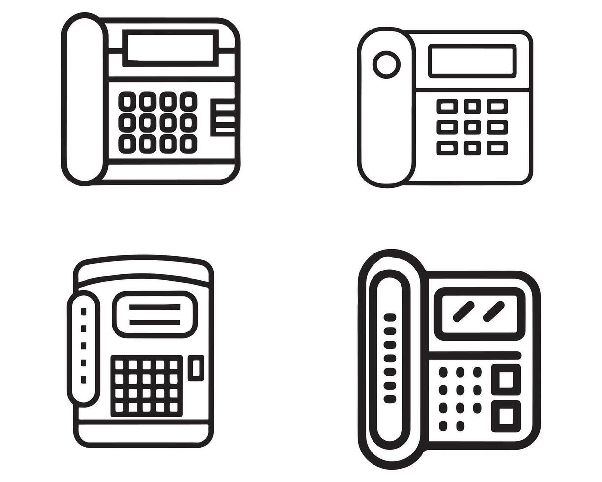 Telephone Vector Line Icon on white background illustration