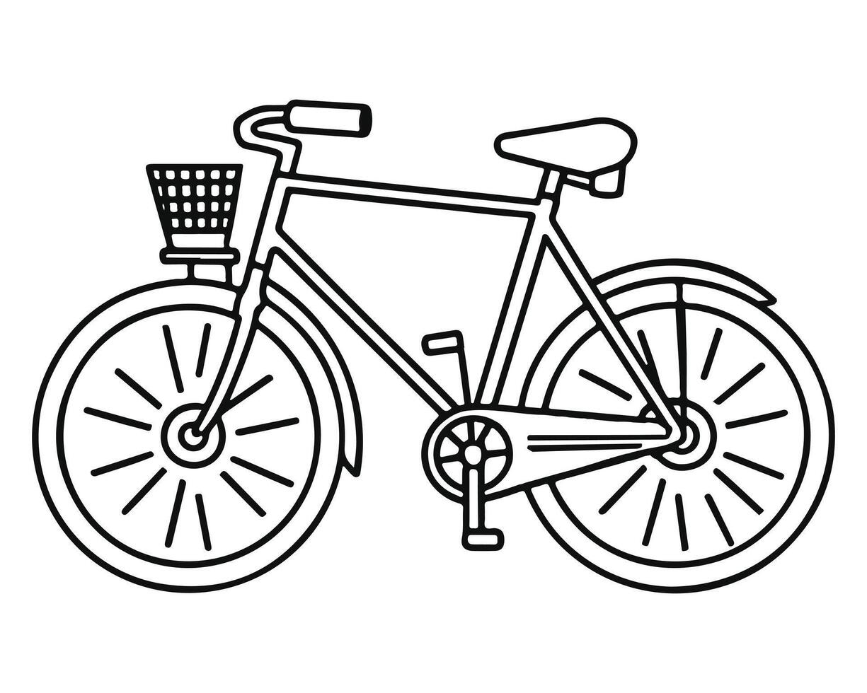 Bicycle drawing Vector on white Background Vector illustration