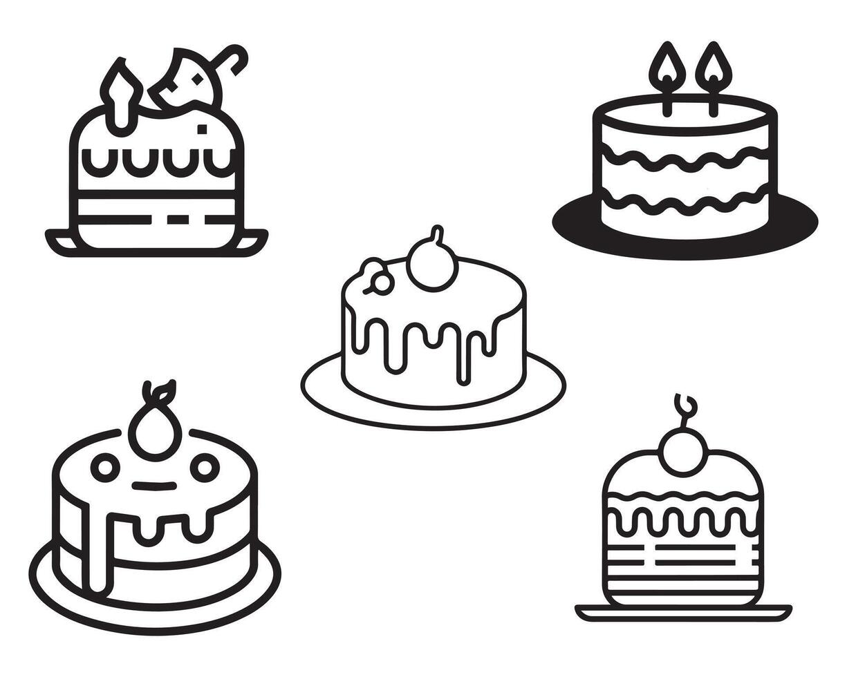 Birthday cake cheese cake vector on white background stock illustration