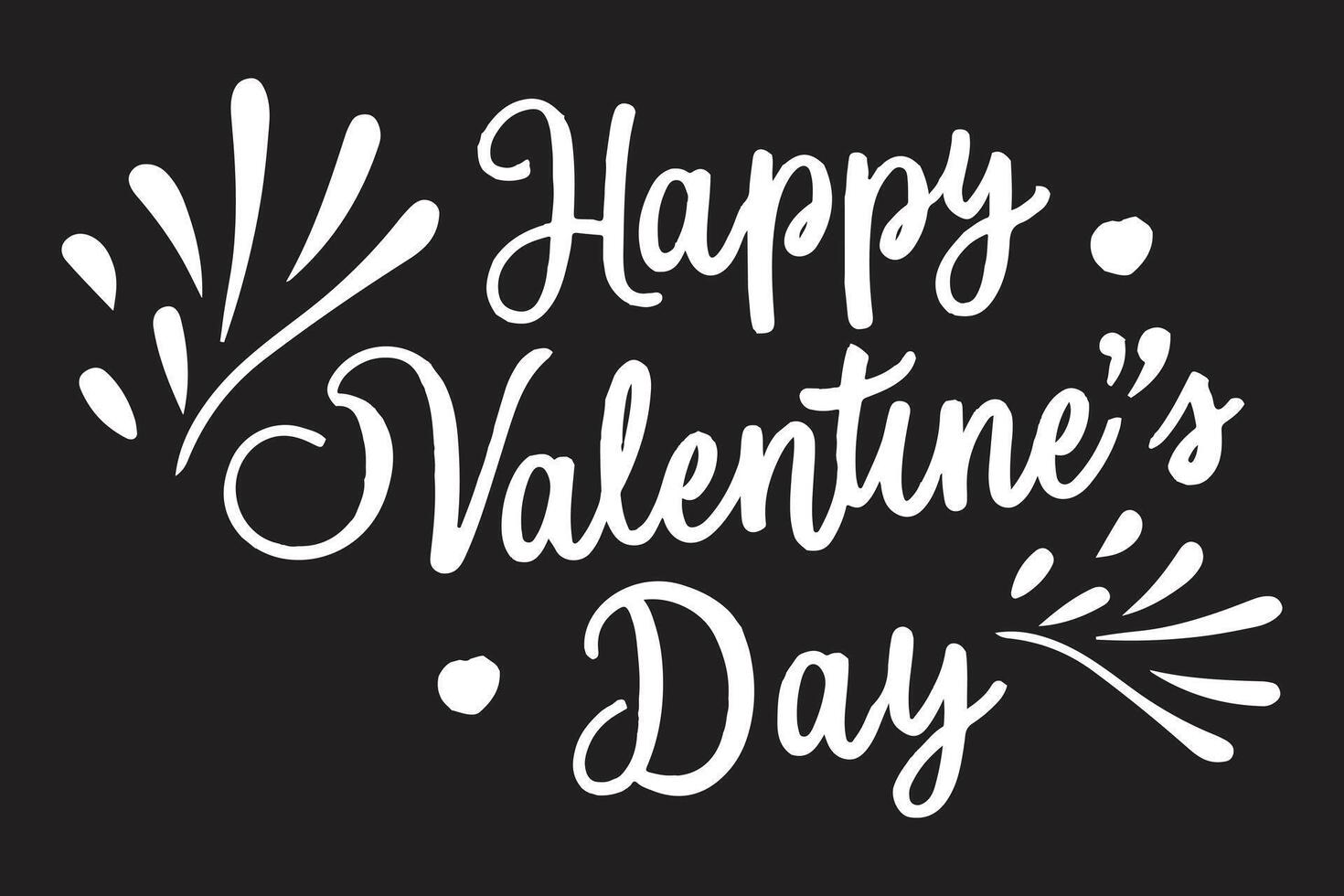 Happy Valentines Day text card on a black background vector
