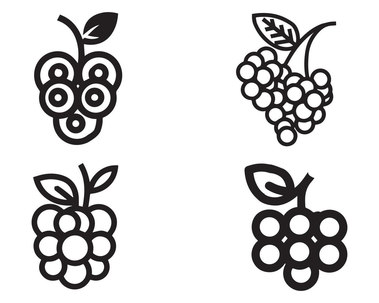 Hand drawn bunch of grapes on white background stock illustration vector