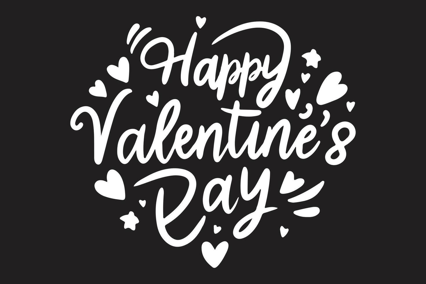 Happy Valentines Day text card on a black background vector