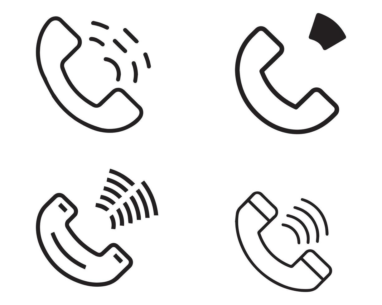 conjunto de teléfono llamada auricular íconos vector en blanco antecedentes valores ilustración