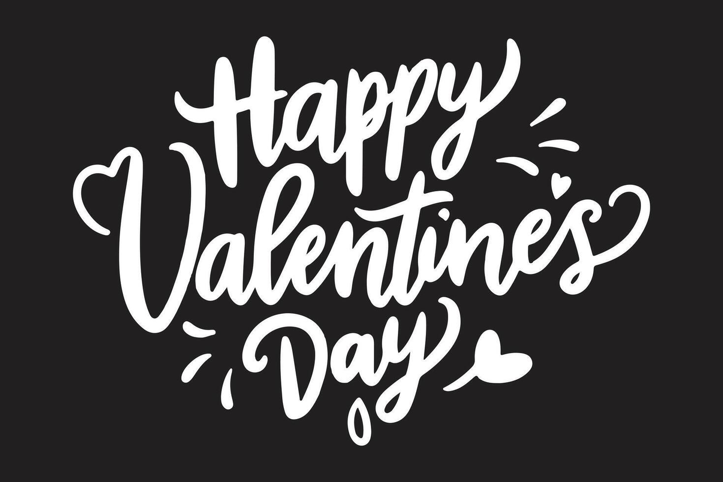 Happy Valentines Day text card on a black background vector