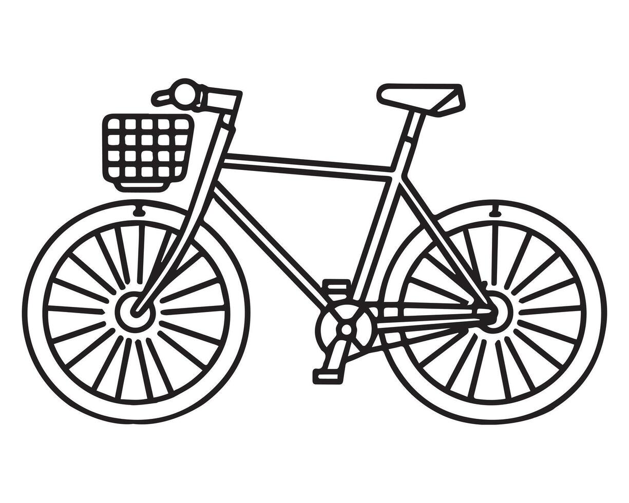 Bicycle drawing Vector on white Background Vector illustration