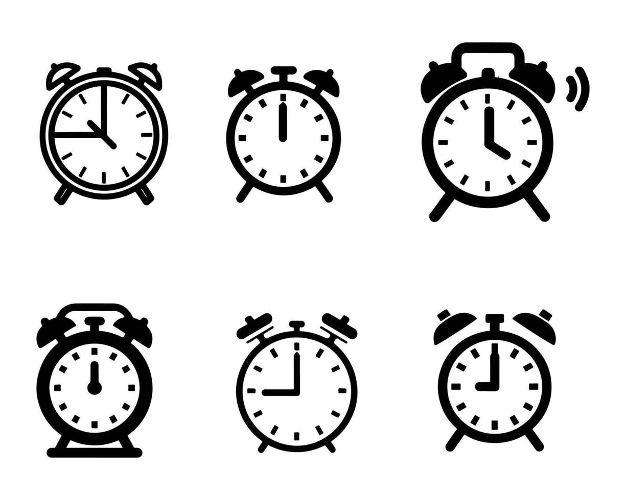 alarma temporizadores icono conjunto vector en blanco antecedentes valores ilustración