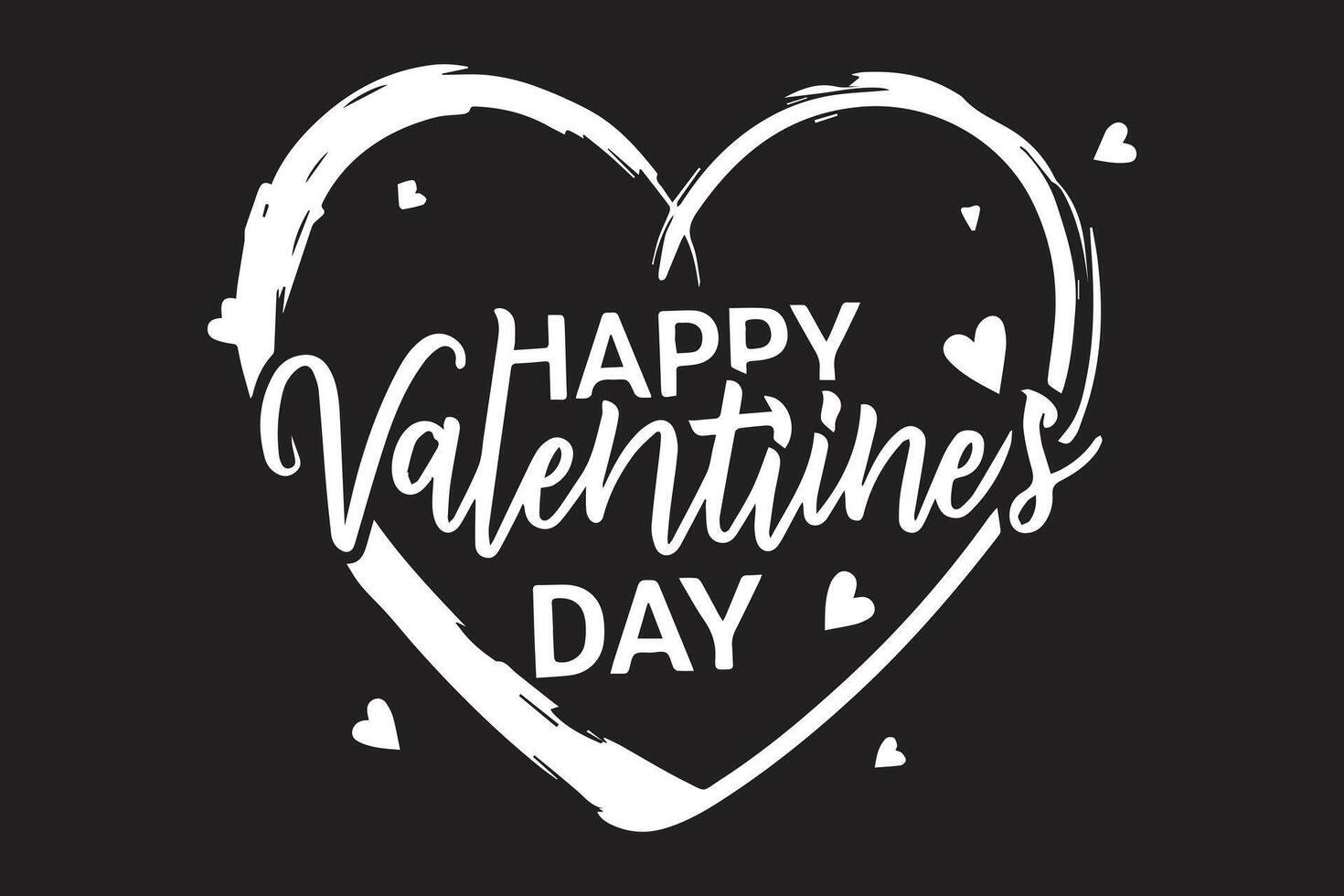 Happy Valentines Day text card on a black background vector
