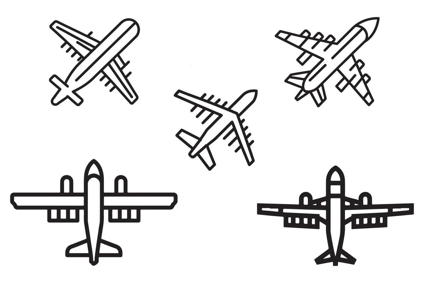 avión icono conjunto vector diseño en blanco antecedentes ilustración