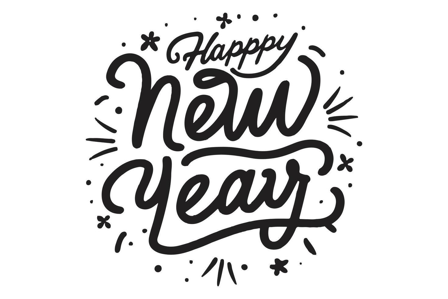 Happy New Year text vector design