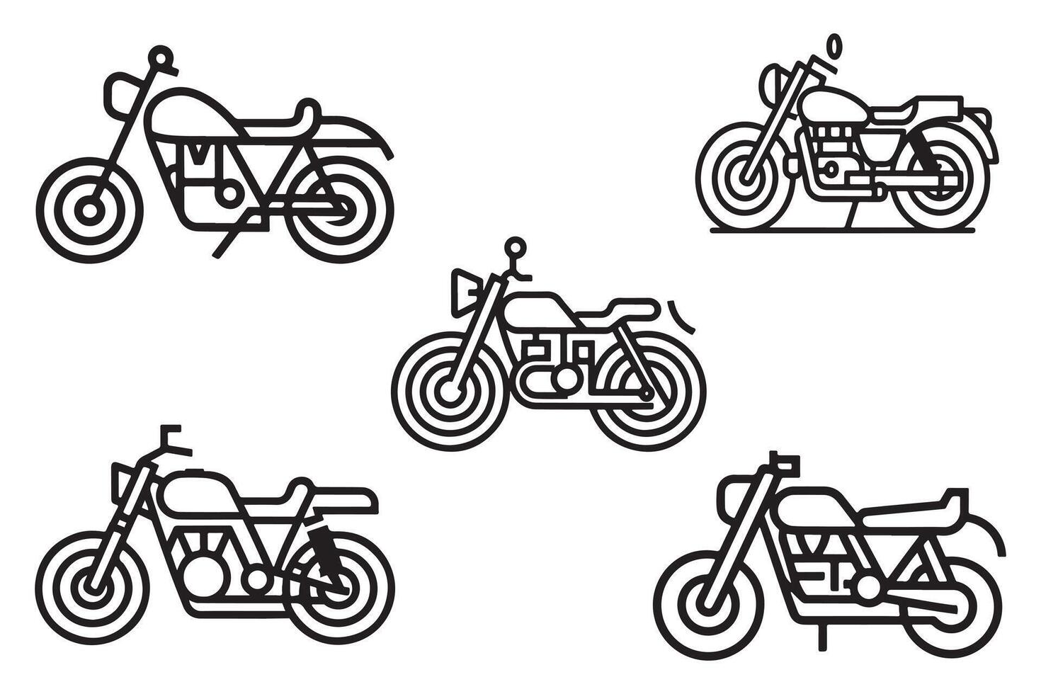 Motorcycles Set Vector Design On White Background illustration