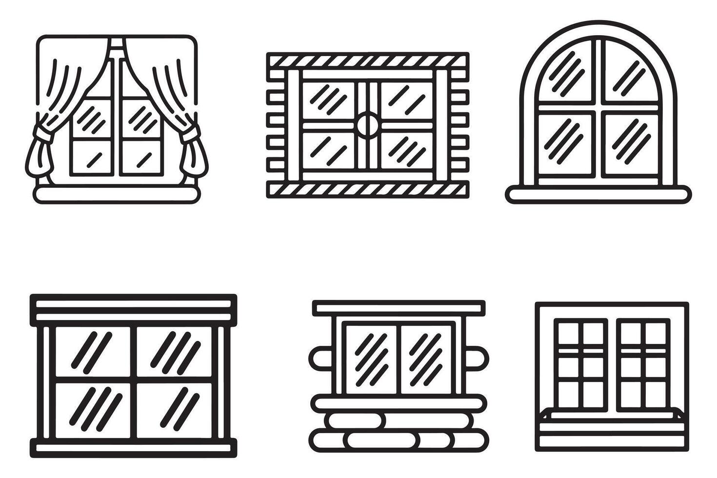 Window Icon Set Vector Design On White Background illustration
