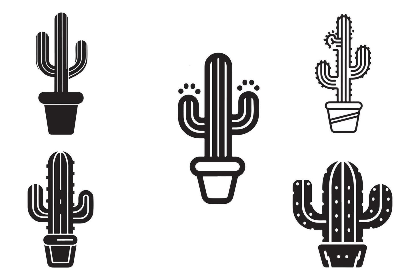 cactus icono conjunto ilustración vector diseño en blanco antecedentes ilustración