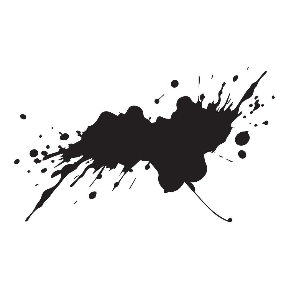 Drop paint art brush stroke on a white background, vector illustration.