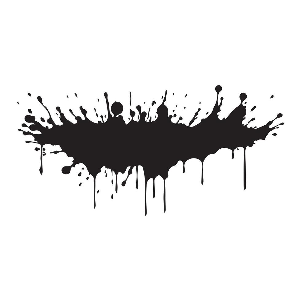 Drop paint art brush stroke on a white background, vector illustration.