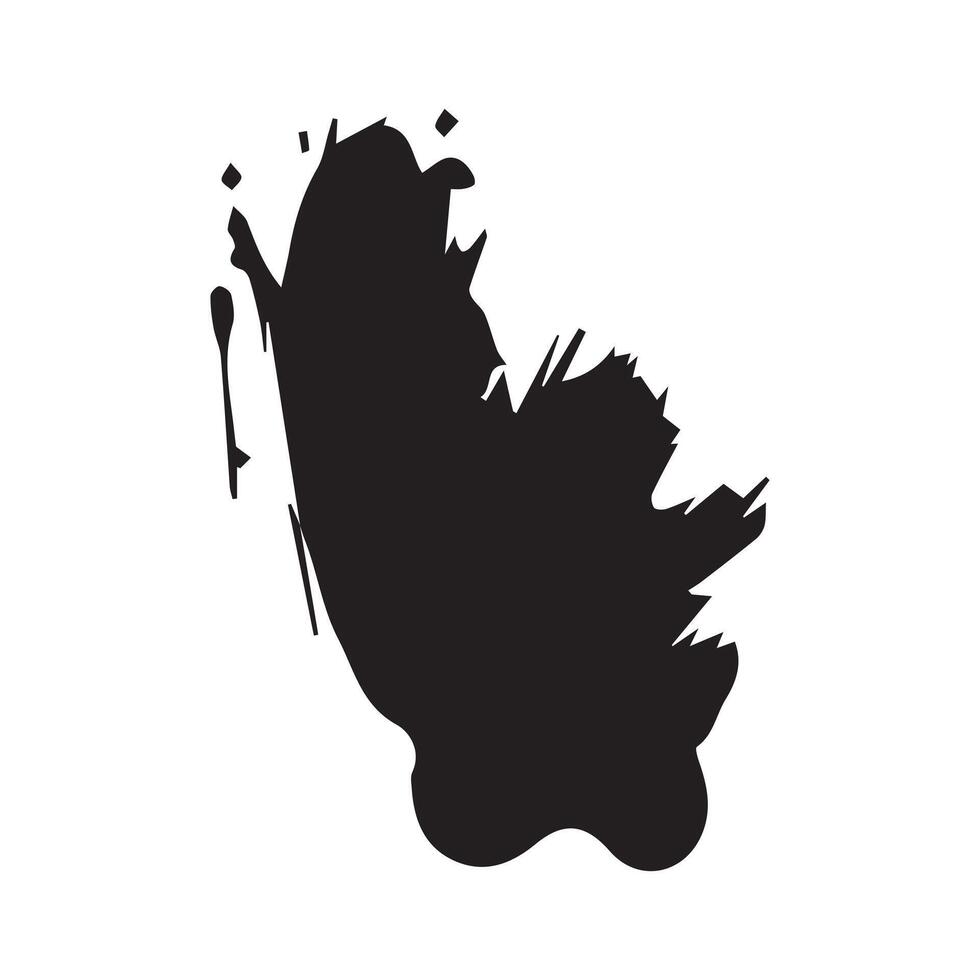 Brush stroke paint  black on a white abstract background, vector illustration.