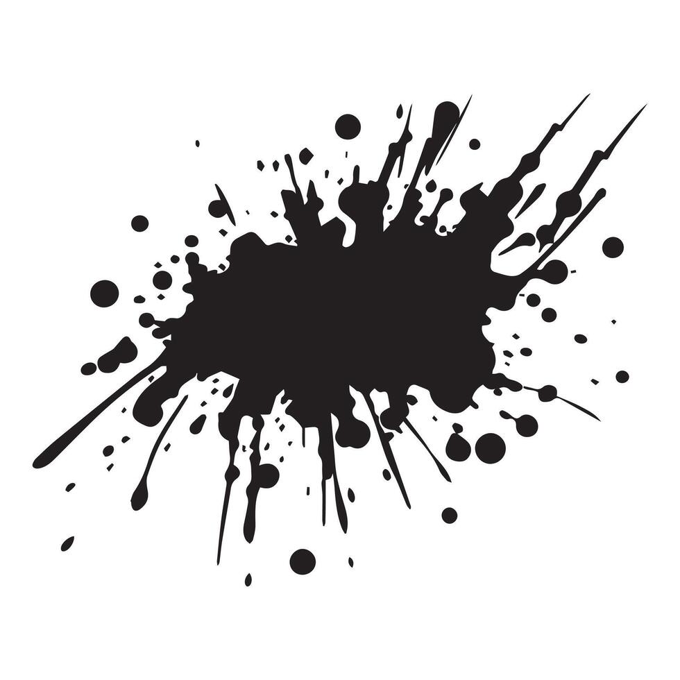 Drop paint art brush stroke on a white background, vector illustration.