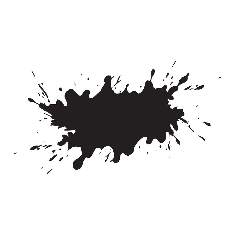 Drop paint art brush stroke on a white background, vector illustration.