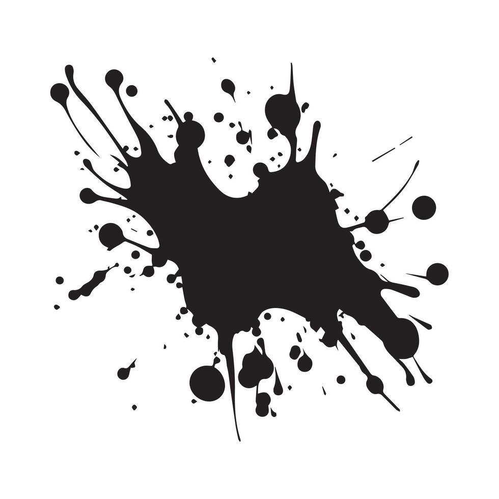 Drop paint art brush stroke on a white background, vector illustration.