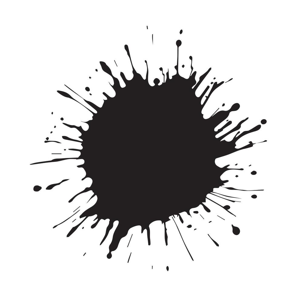 Drop paint art brush stroke on a white background, vector illustration.