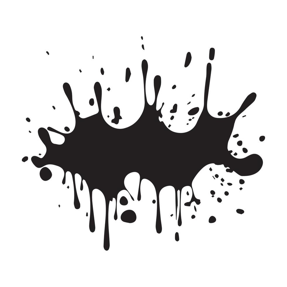 Drop paint art brush stroke on a white background, vector illustration.