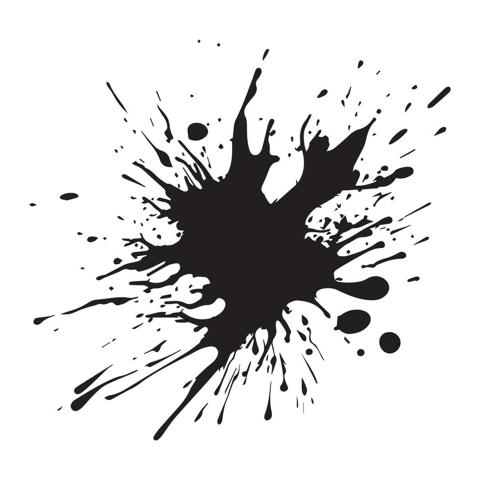 Drop paint art brush stroke on a white background, vector illustration.