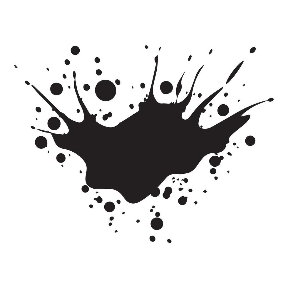 Drop paint art brush stroke on a white background, vector illustration.