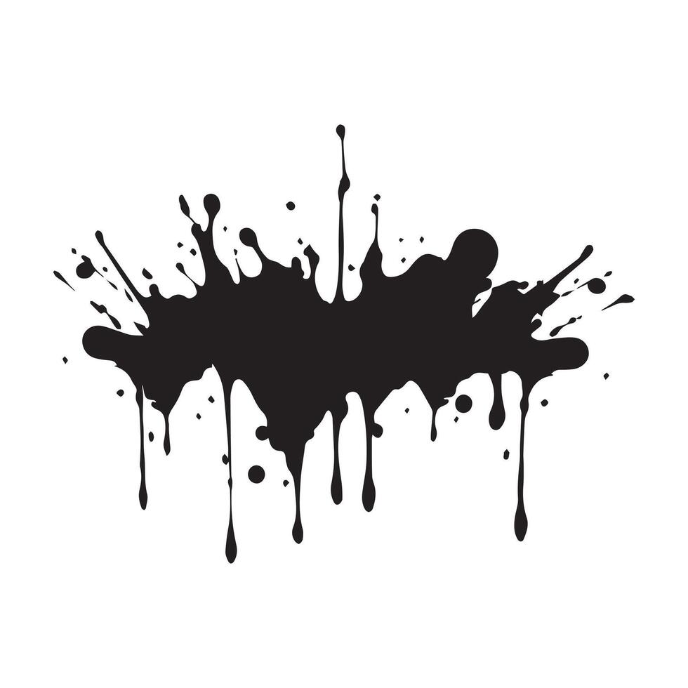 Drop paint art brush stroke on a white background, vector illustration.