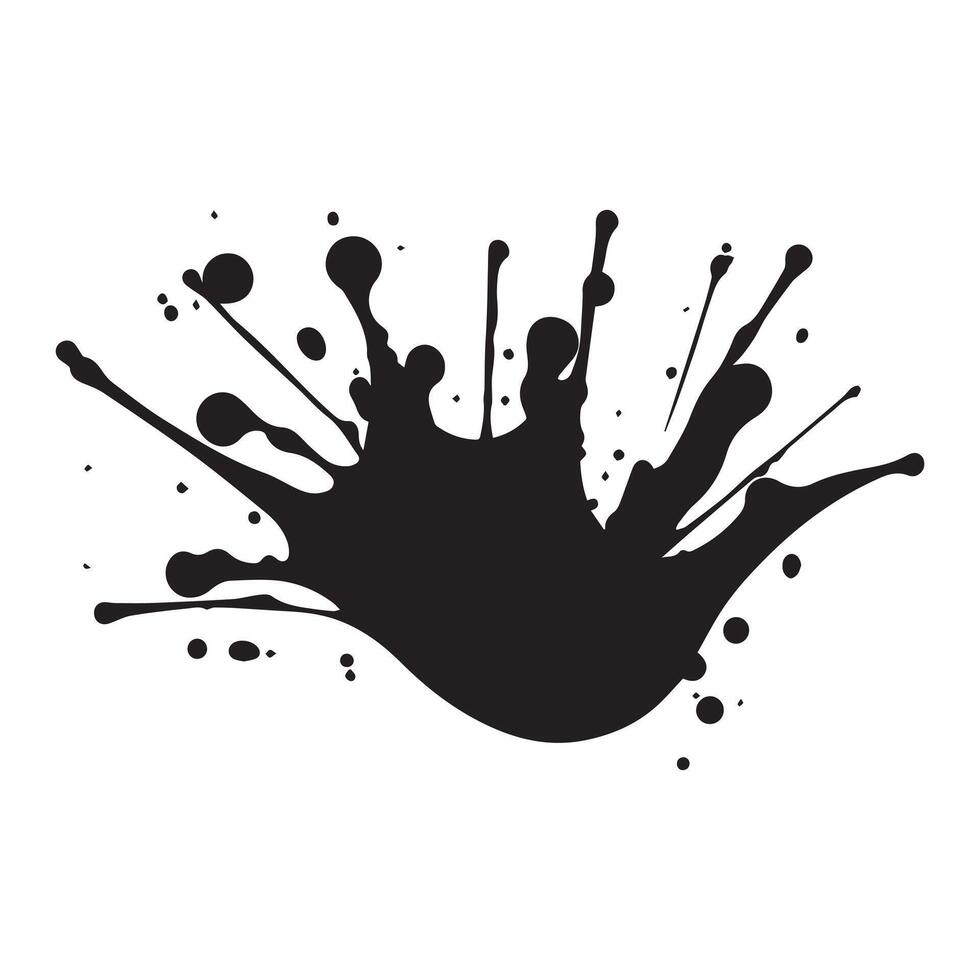 Drop paint art brush stroke on a white background, vector illustration.