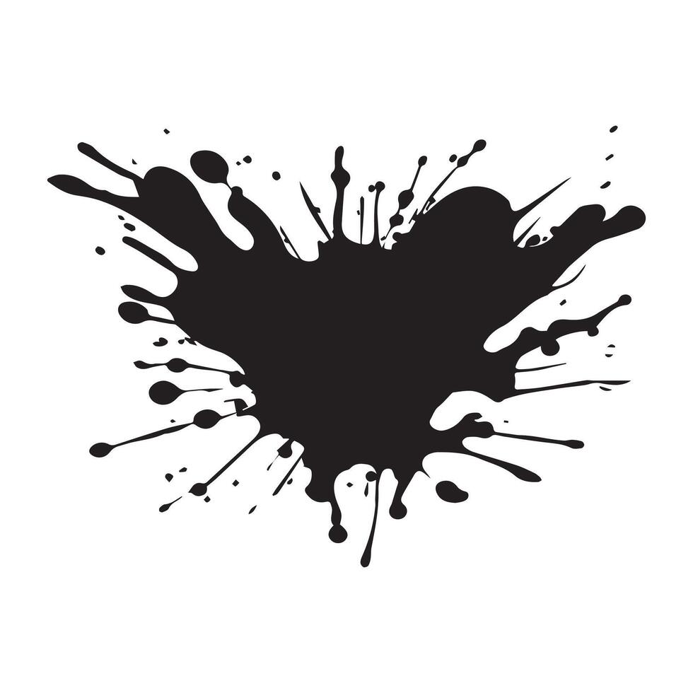 Drop paint art brush stroke on a white background, vector illustration.