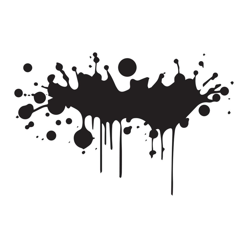 Drop paint art brush stroke on a white background, vector illustration.