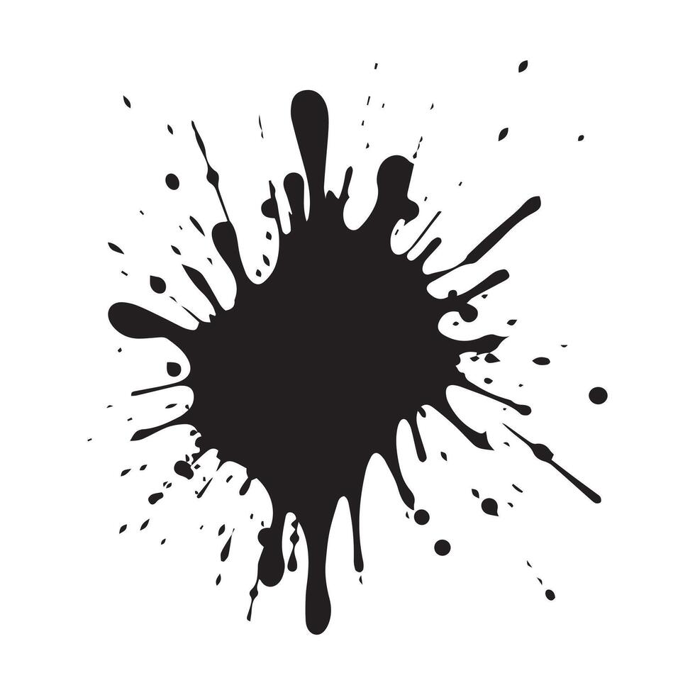 Drop paint art brush stroke on a white background, vector illustration.