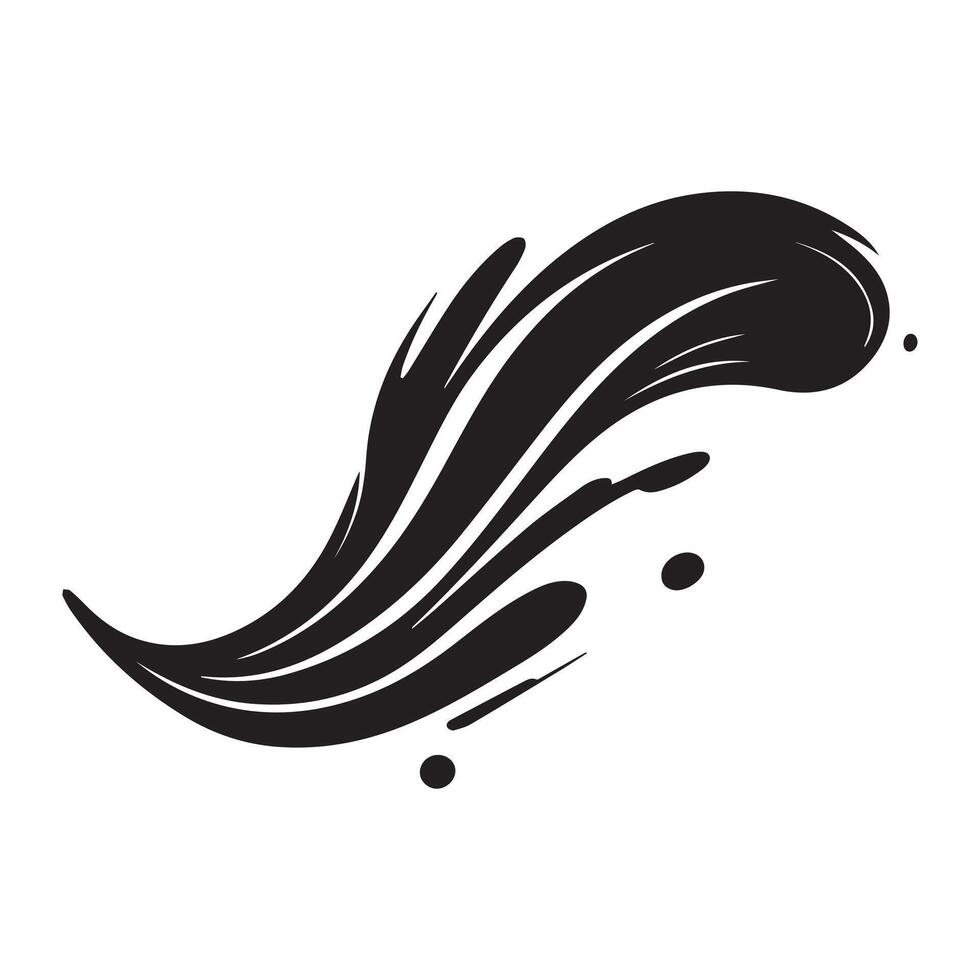 Brush stroke paint  black on a white abstract background, vector illustration.