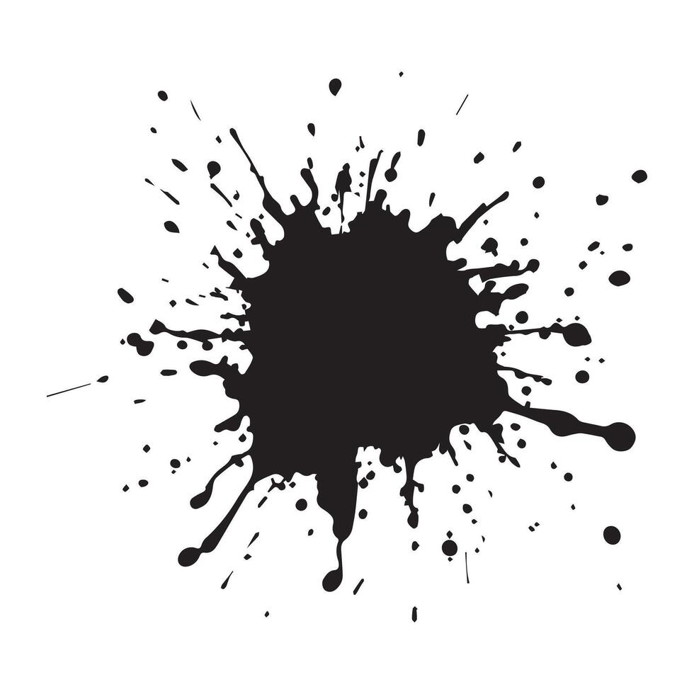 Drop paint art brush stroke on a white background, vector illustration.