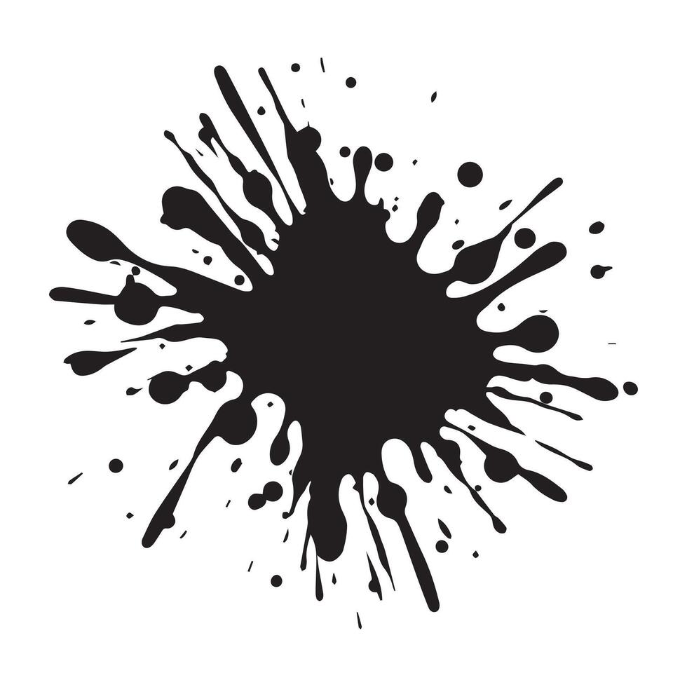 Drop paint art brush stroke on a white background, vector illustration.