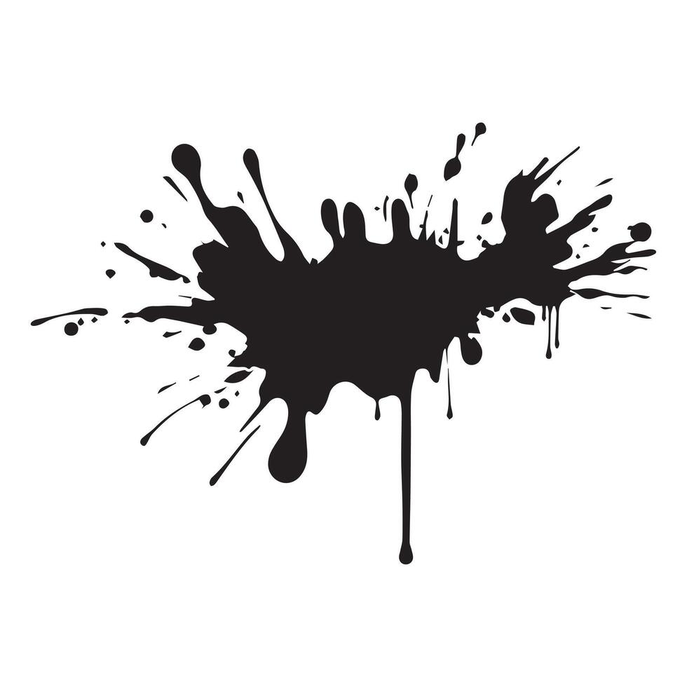 Drop paint art brush stroke on a white background, vector illustration.
