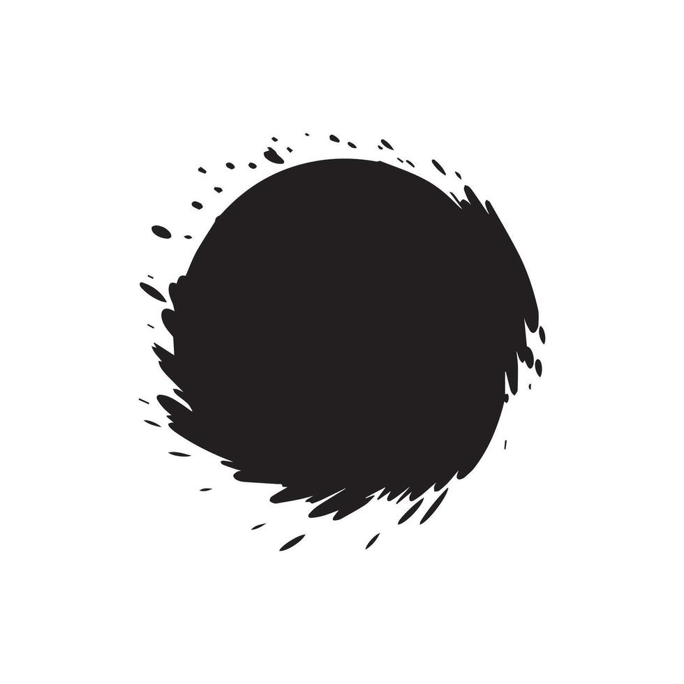 Brush circles round shape Stock black color design. vector