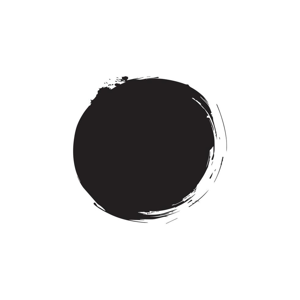 cepillo círculos redondo forma valores negro color diseño. vector