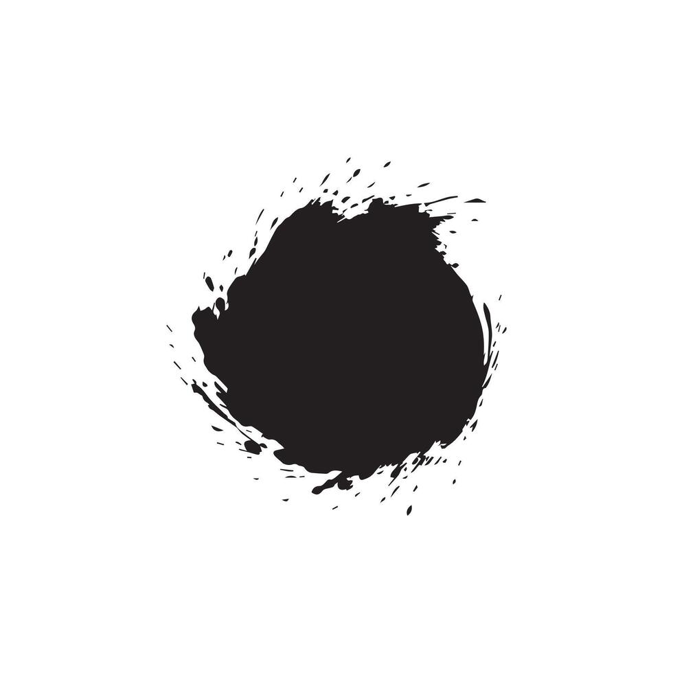 Brush circles round shape Stock black color design. vector