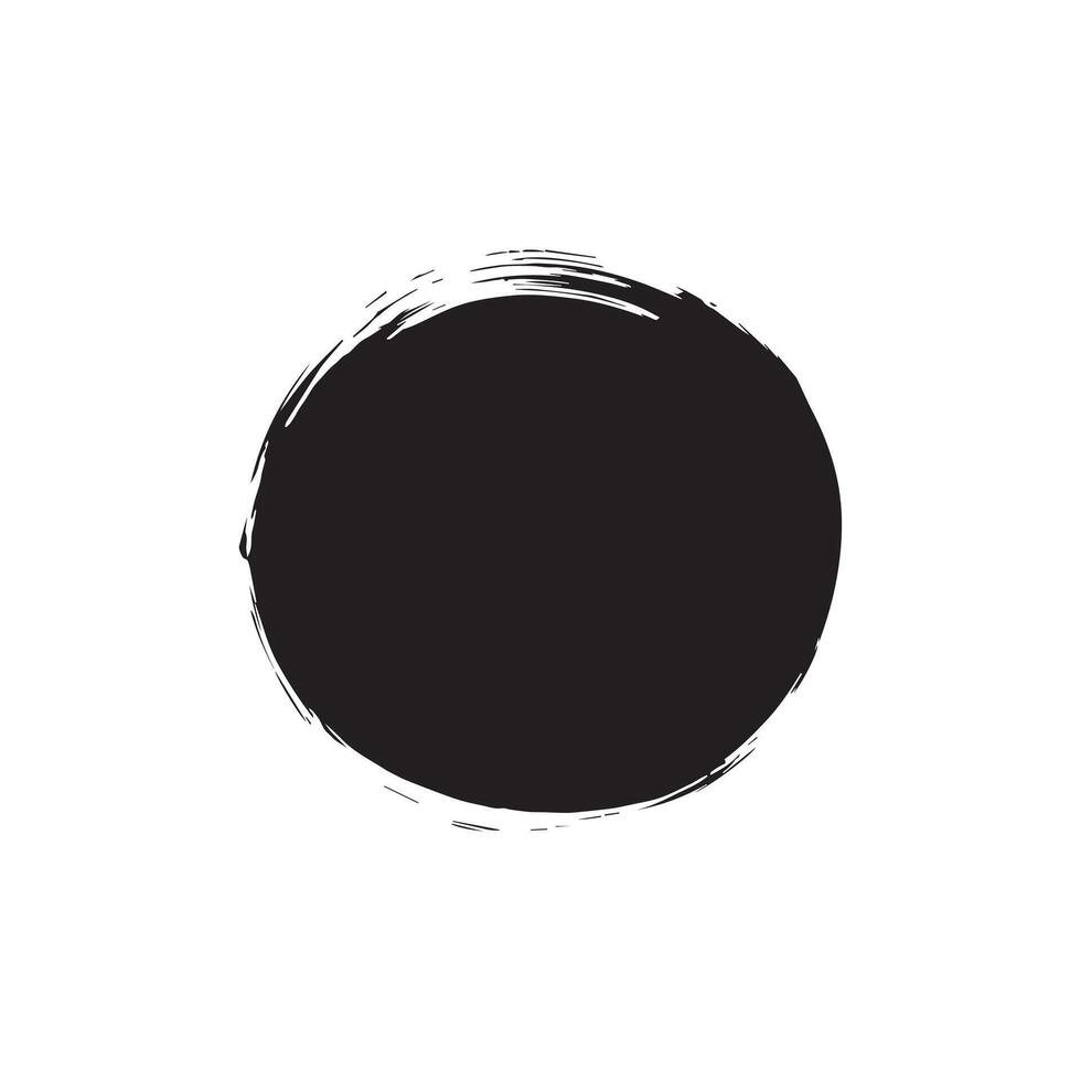 Brush circles round shape Stock black color design. vector