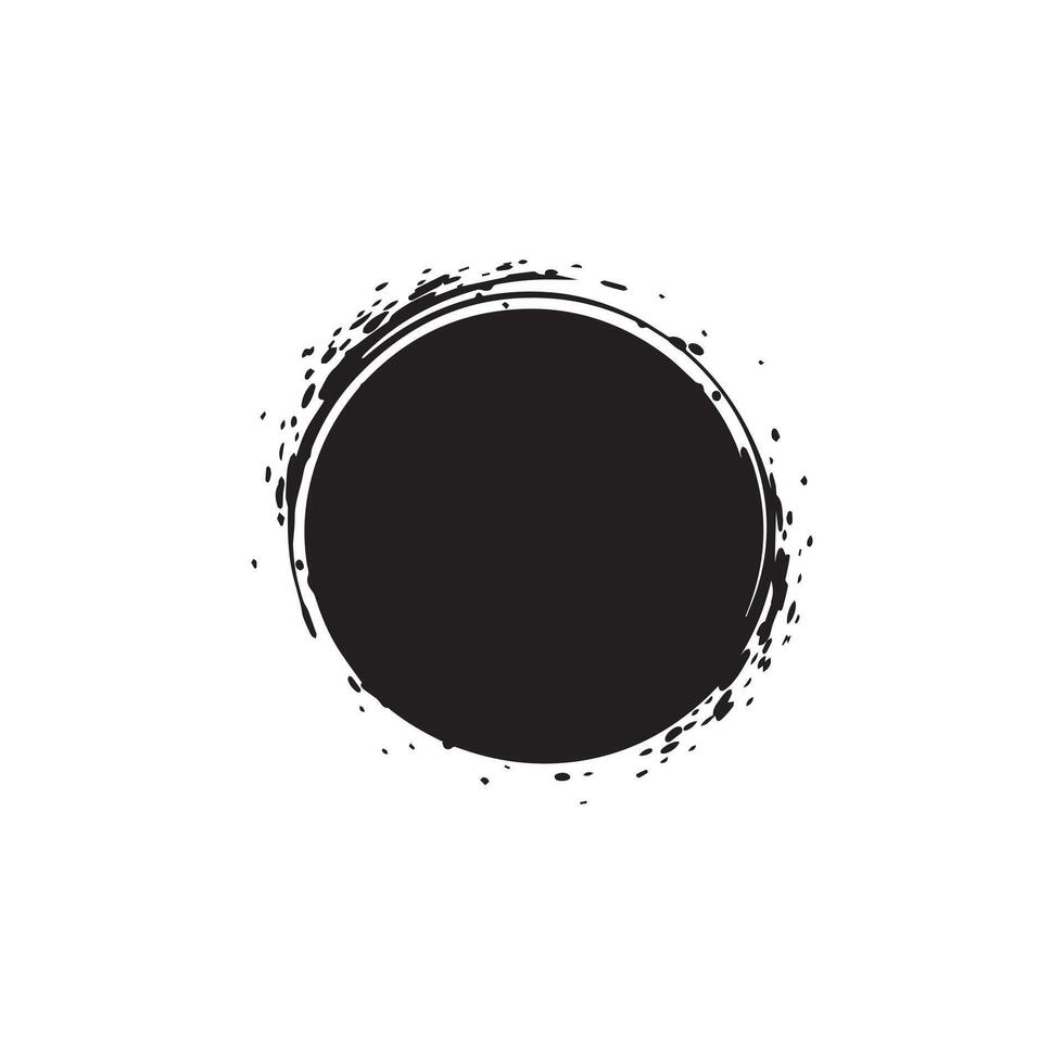 Brush circles round shape Stock black color design. vector