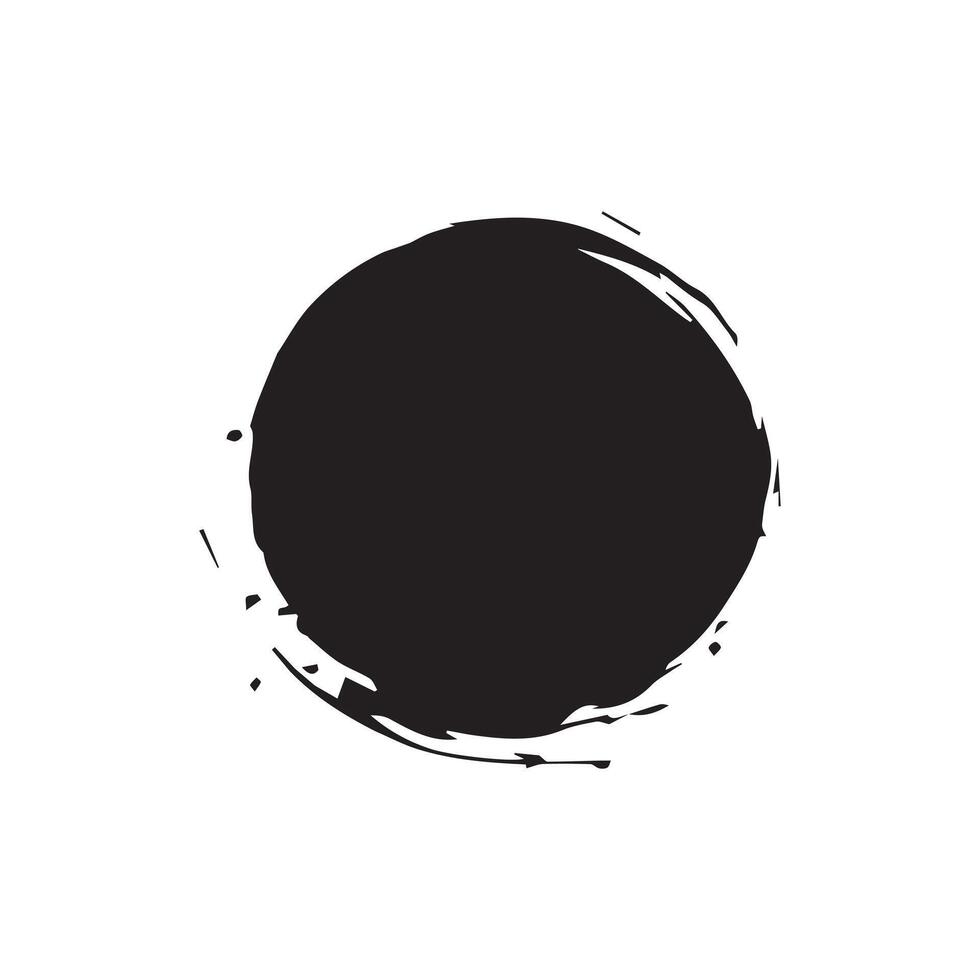 Brush circles round shape Stock black color design. vector