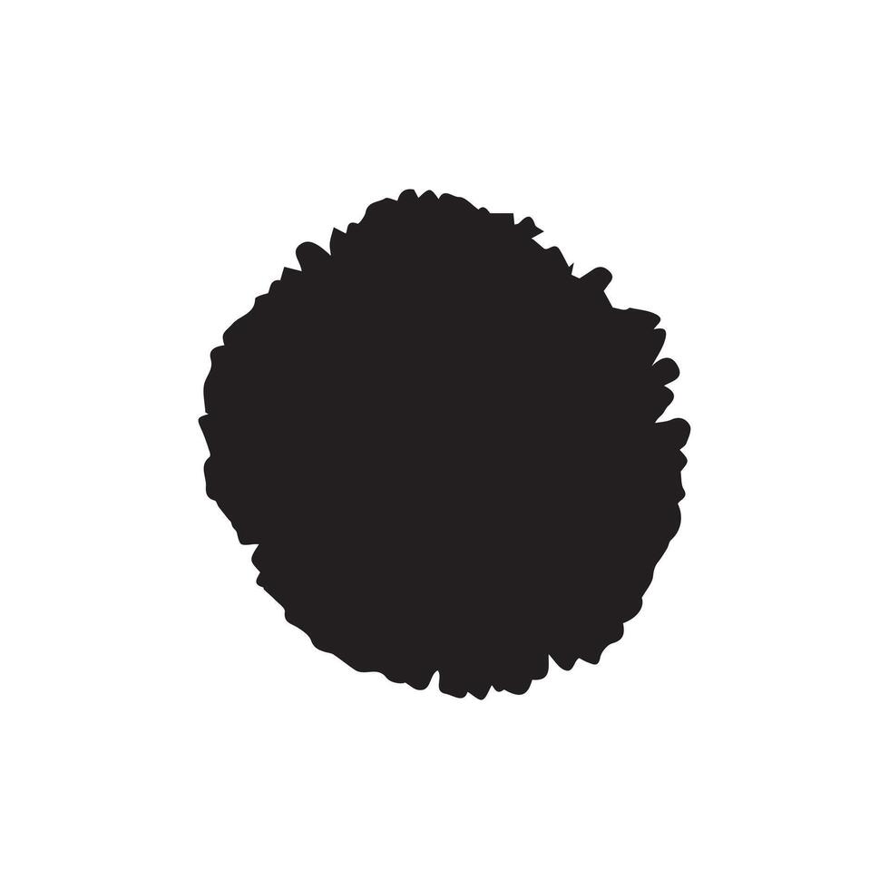 Brush circles round shape Stock black color design. vector