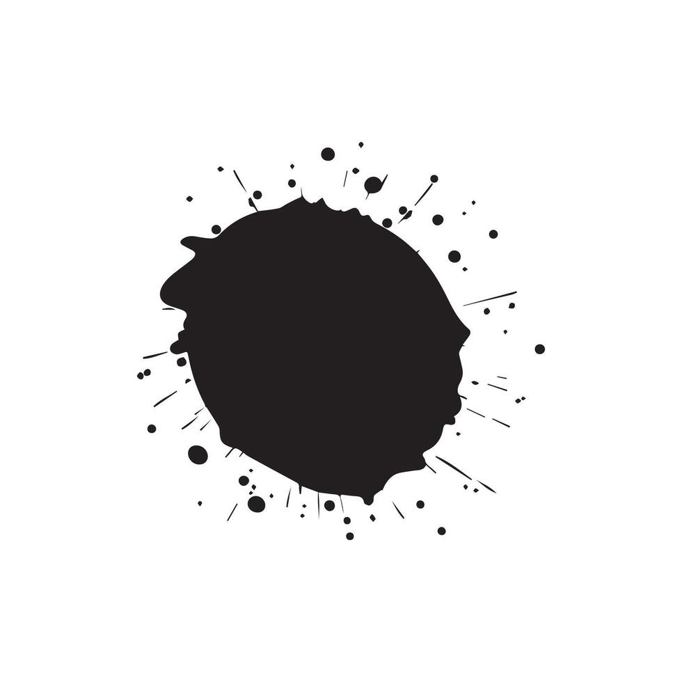 Brush circles round shape Stock black color design. vector