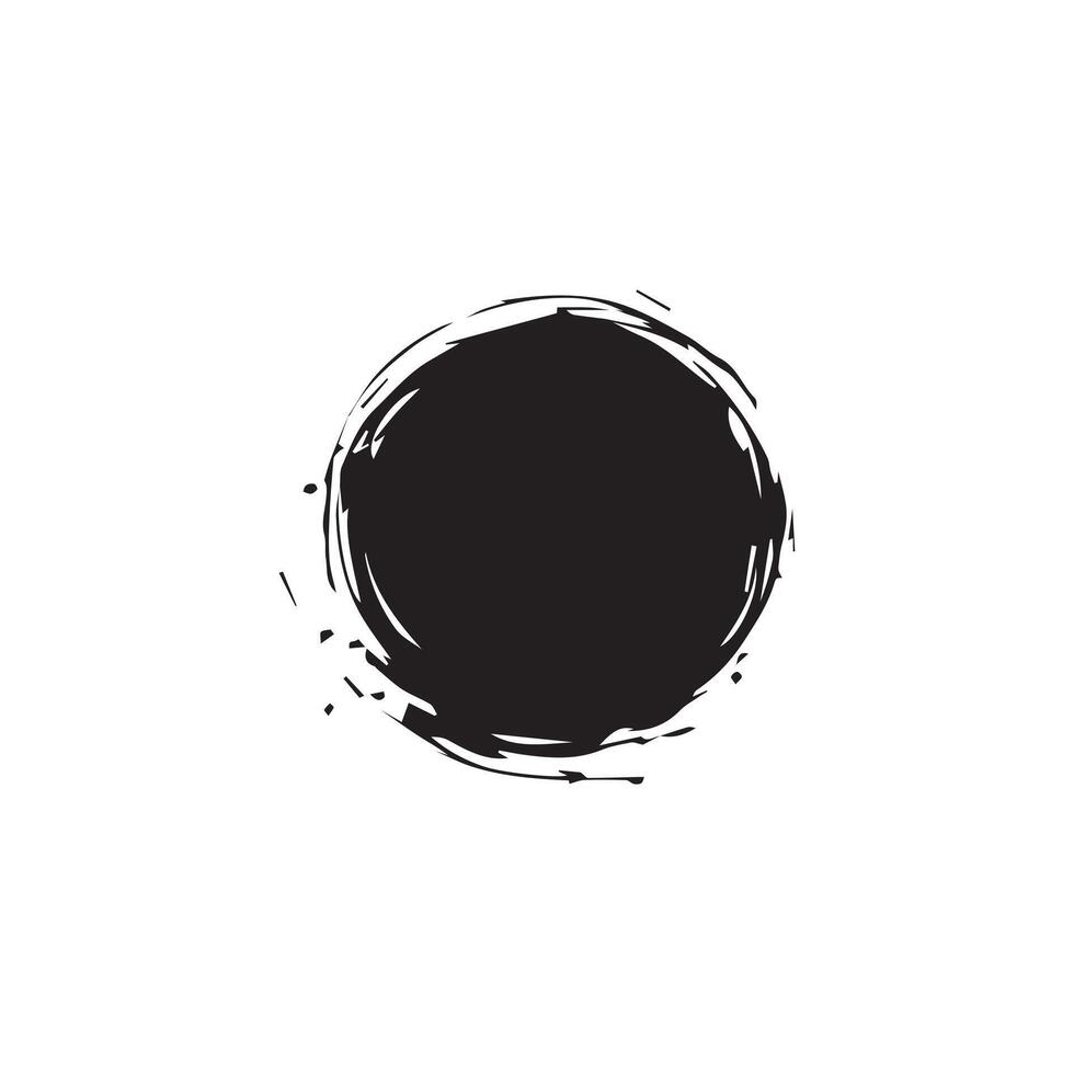 Brush circles round shape Stock black color design. vector