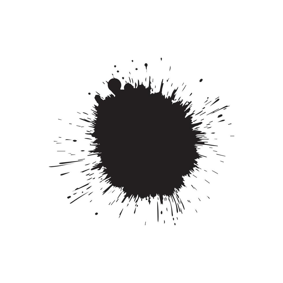 Brush circles round shape Stock black color design. vector