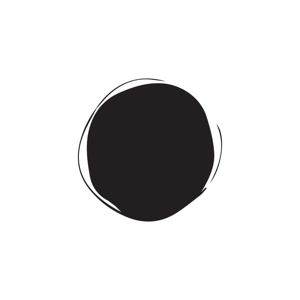 Brush circles round shape Stock black color design. vector